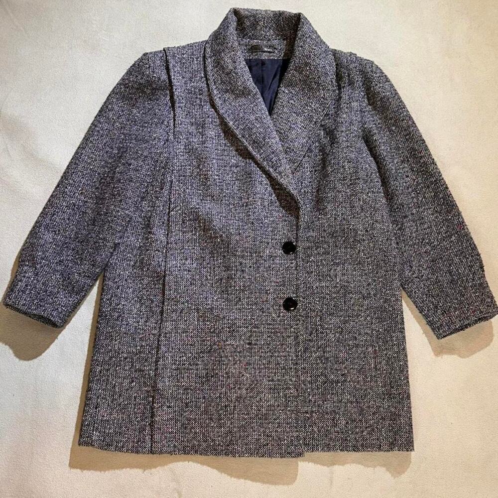 Vintage Glenbrooke Donegal Tweed Coat Size 16 JCPenney 80s